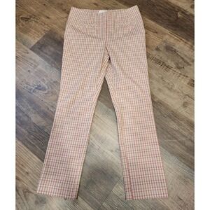 Anthropologie The Essential Slim Plaid Trouser Pants 8 Academia